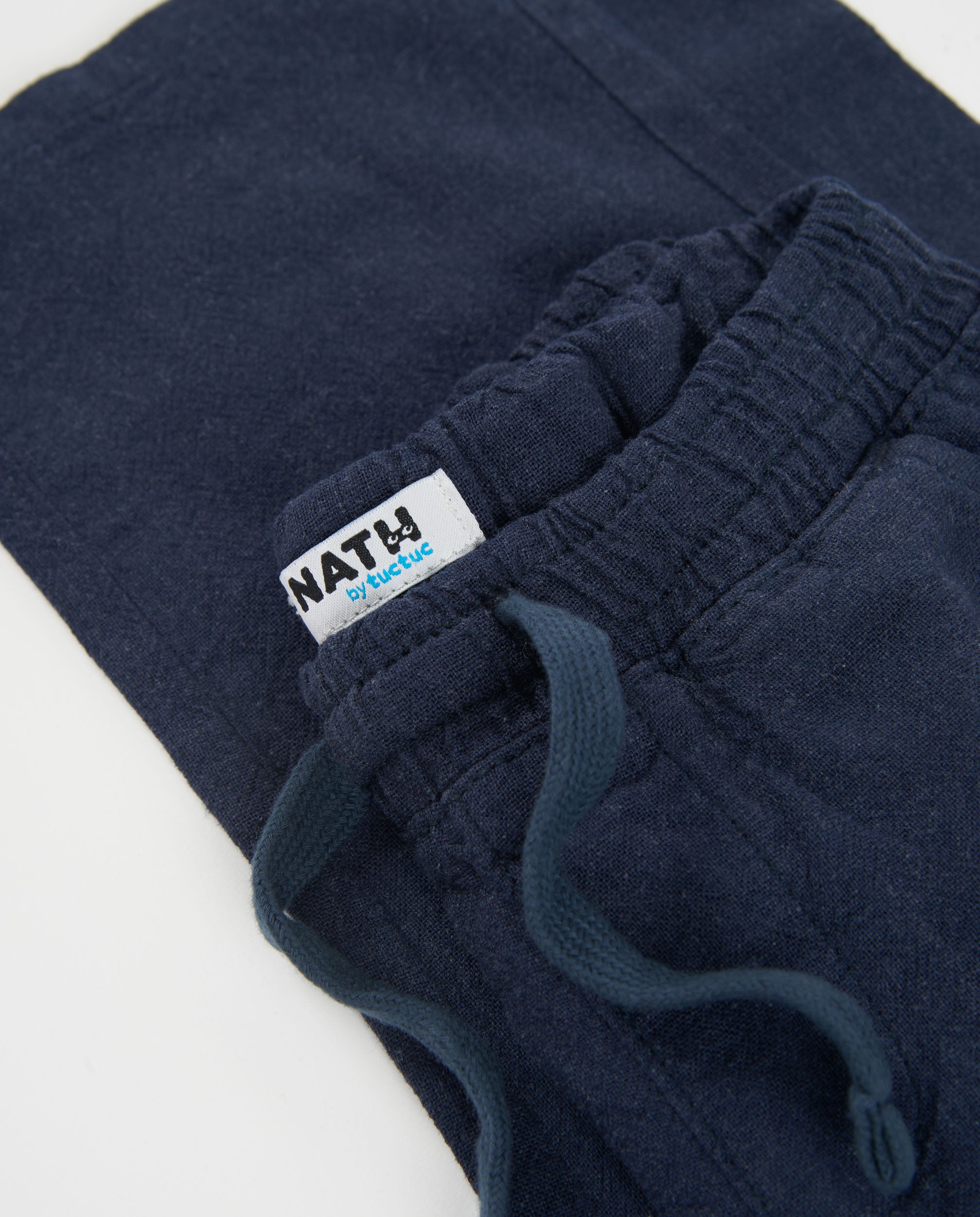TucTuc Pantaloni bambino navy dritti vita elastica