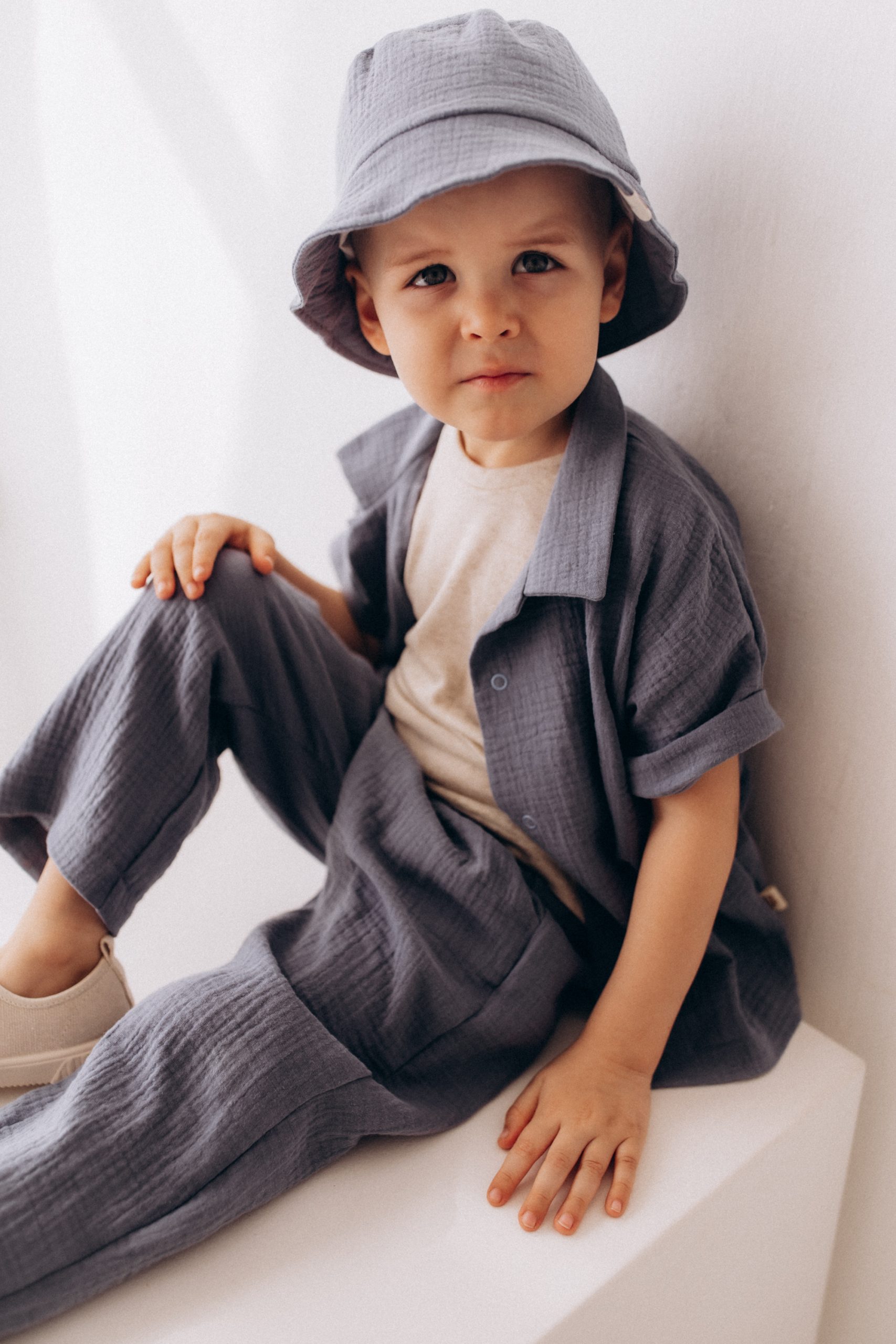 Woolly Organic SS27 Pantaloni Bimbo Mussola Cotone Bio