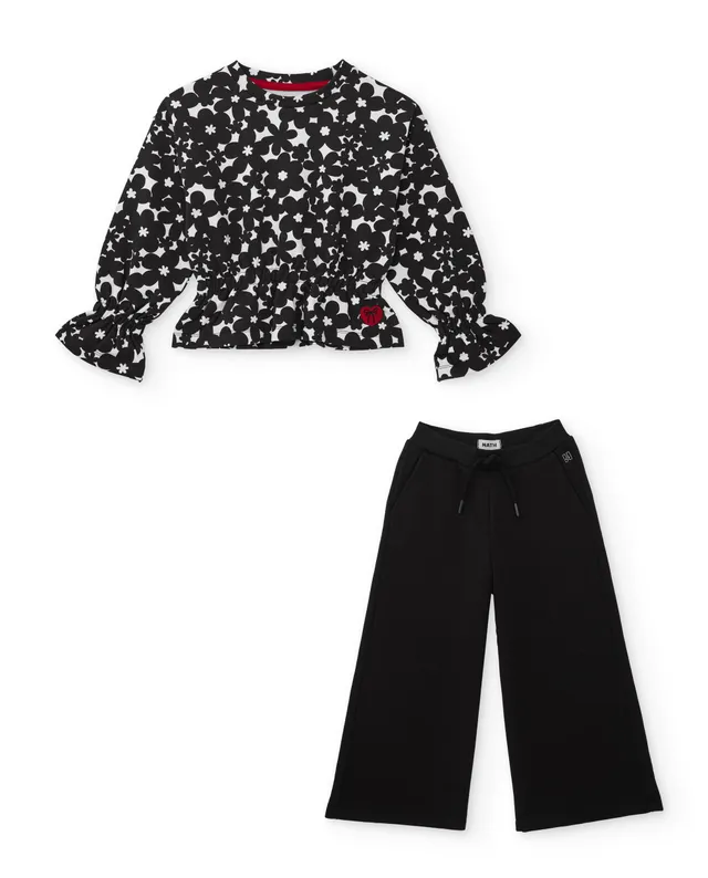 TucTuc Completi tuta bambina fiori nero