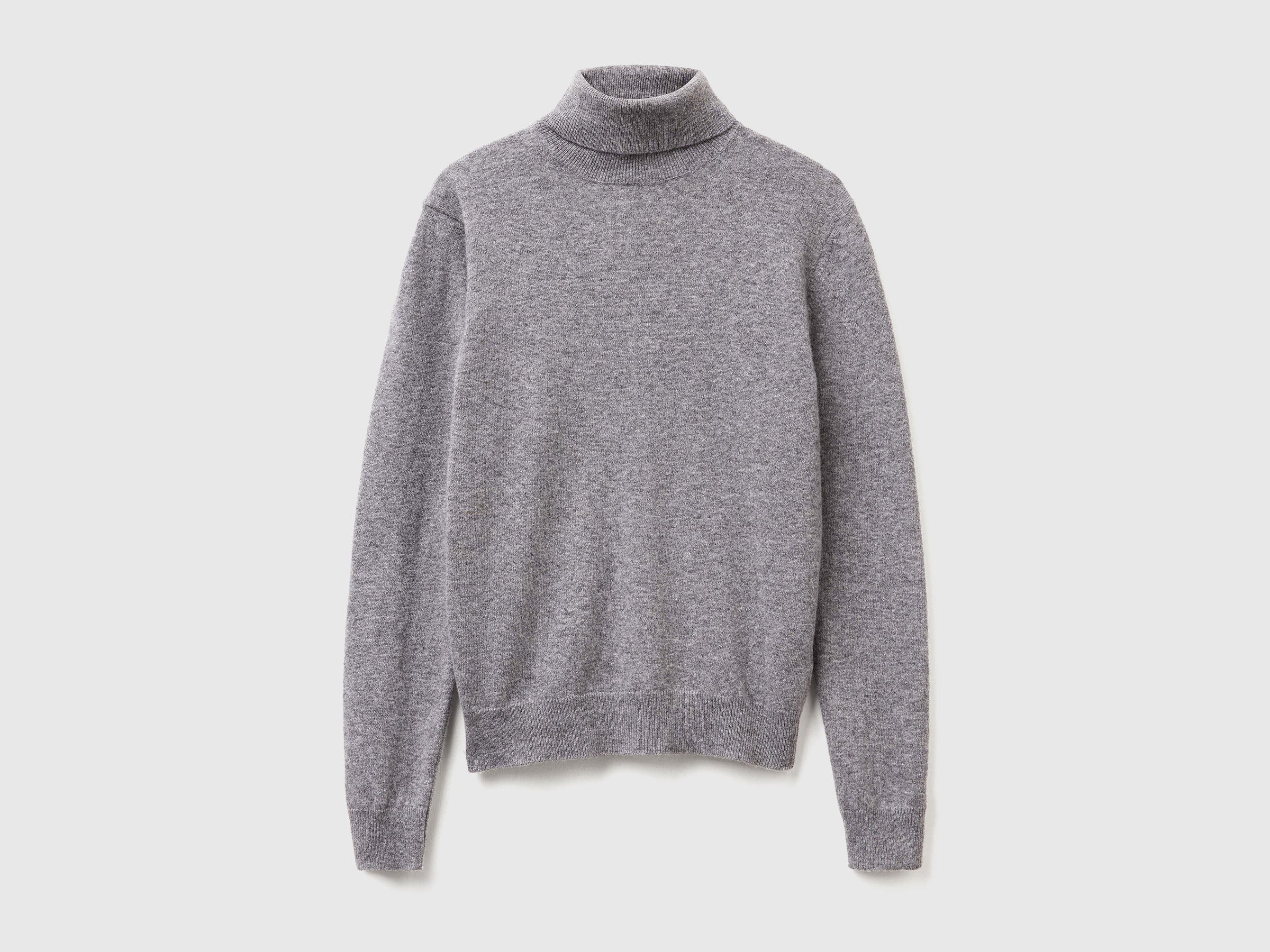 United Colors of Benetton Sweaters dolcevita lana merino grigio