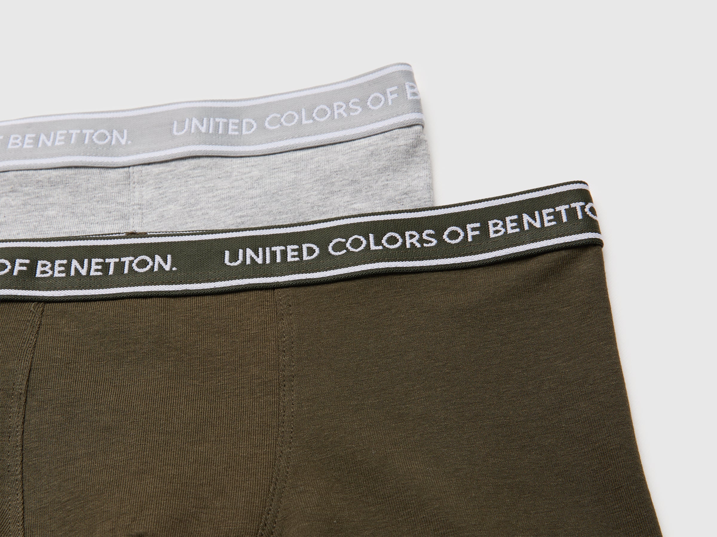Benetton boxer bambino 2 pezzi cotone elasticizzato verde grigio