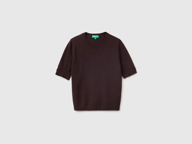 United Colors of Benetton Maglione Lana Merino Grigio Taglia XS