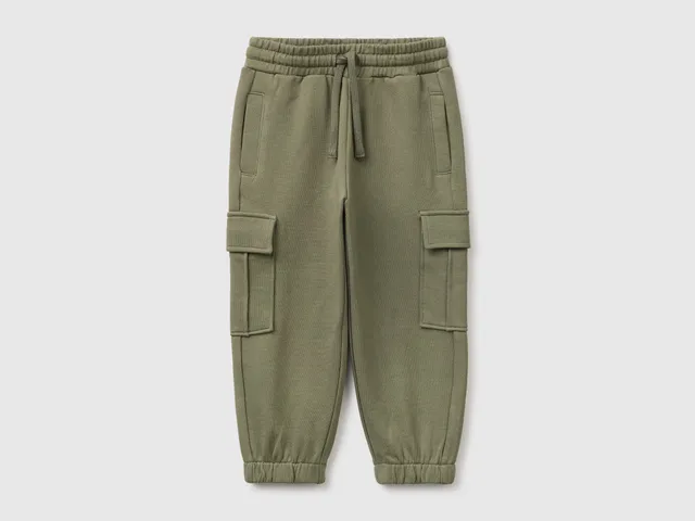 United Colors of Benetton Pantaloni Tuta Felpa Cargo Cotone Bio 82