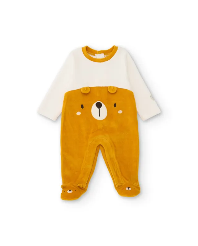 TucTuc Tutine Tutina Neonato Senape Orso Felpa Piedini