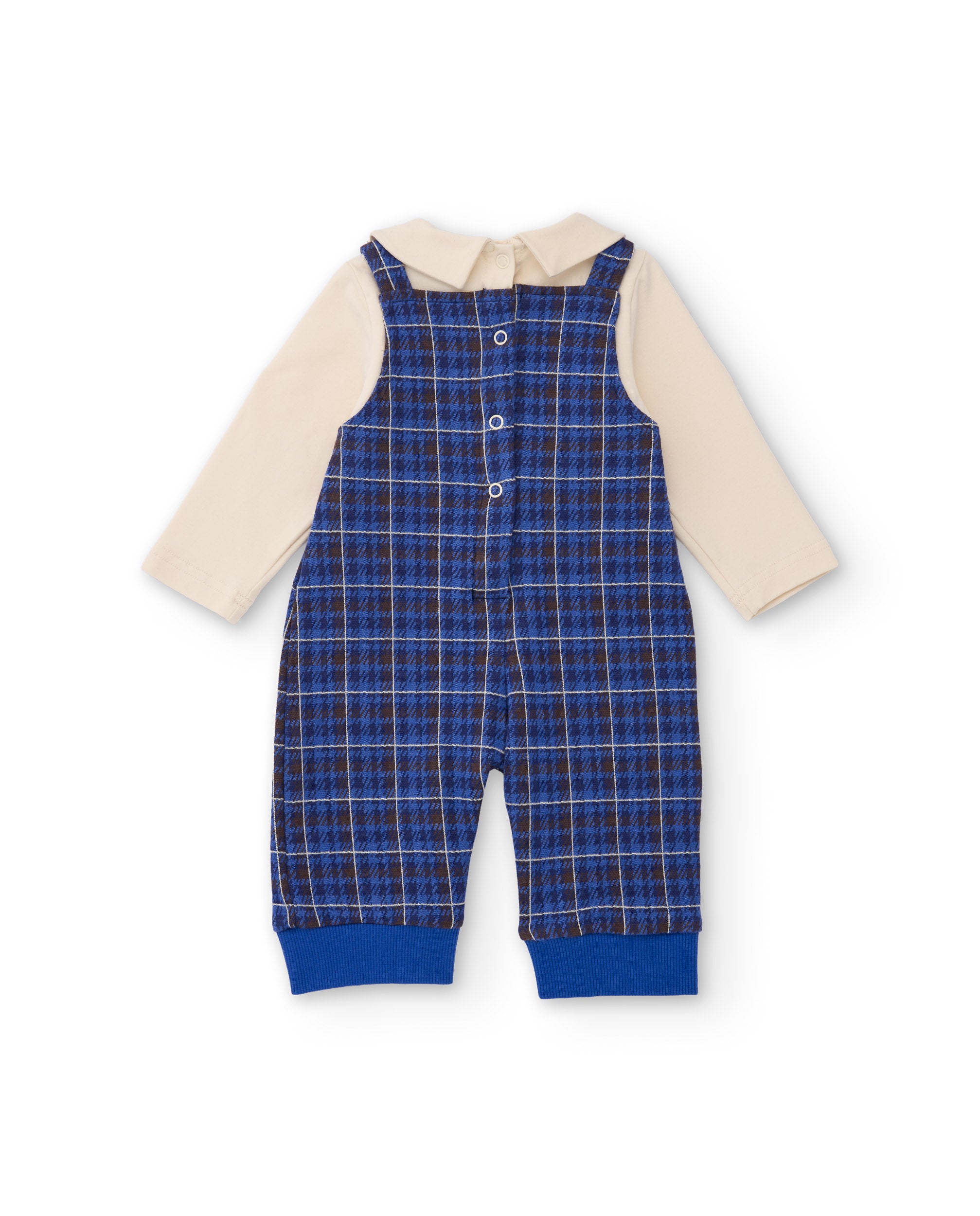 TucTuc Tutine Tutina neonato blu quadri volpe maglia cotone