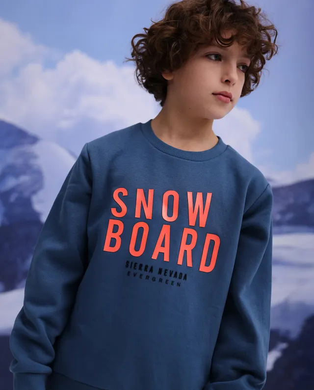 TucTuc Felpe Felpa Bambino Blu Cotone Snowboard 4A-16A