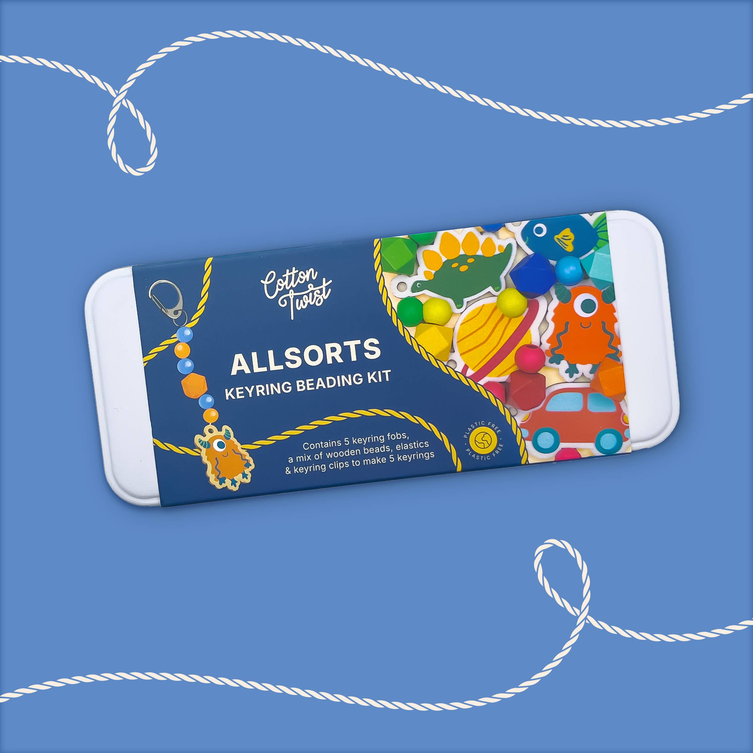 Cotton Twist Kit Portachiavi Legno All Sorts 5 Pezzi Bambini