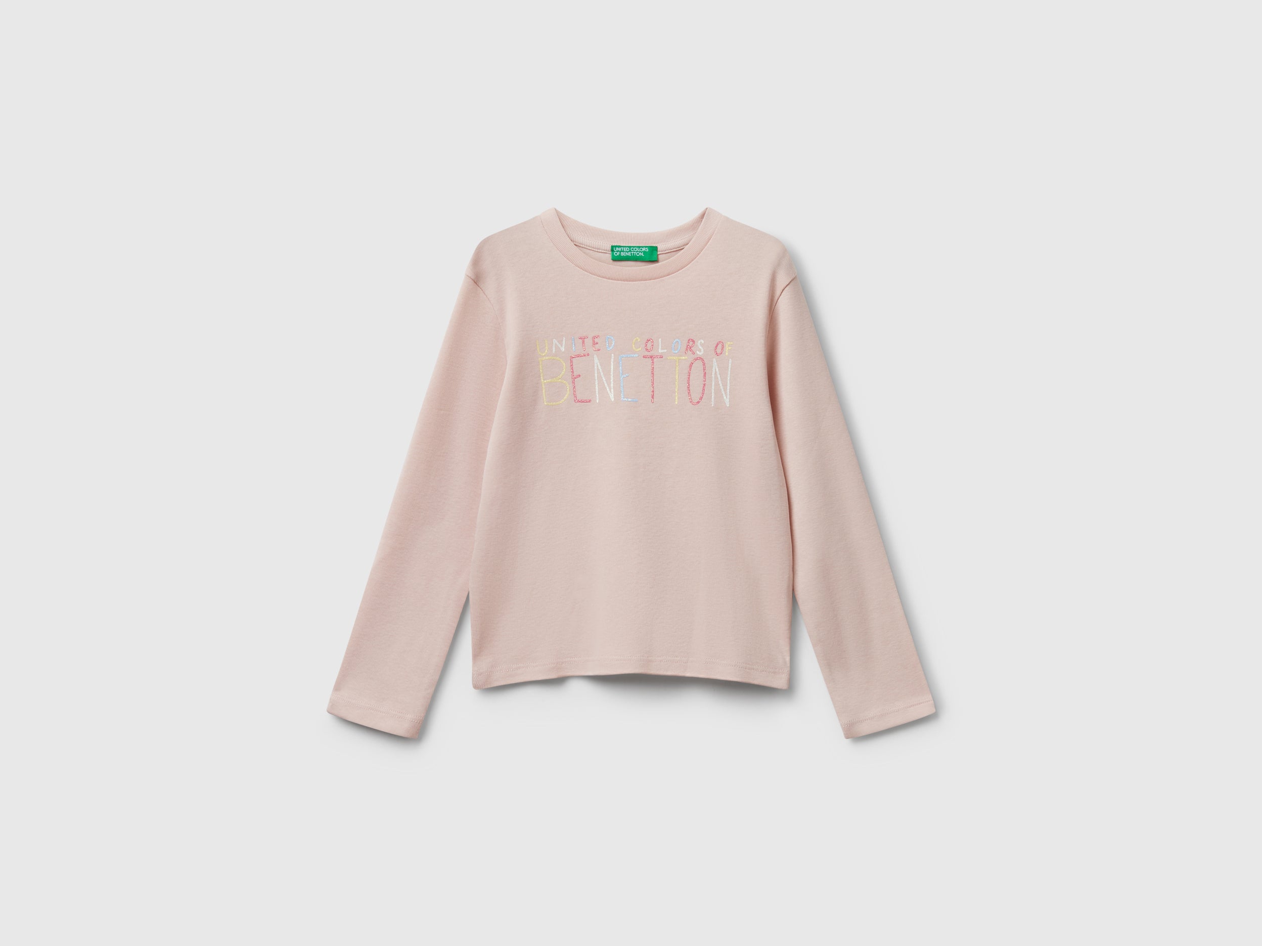 United Colors of Benetton maglietta logo glitter cotone 104