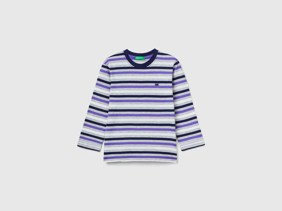 United Colors of Benetton Maglietta righe cotone bimbo manica lunga