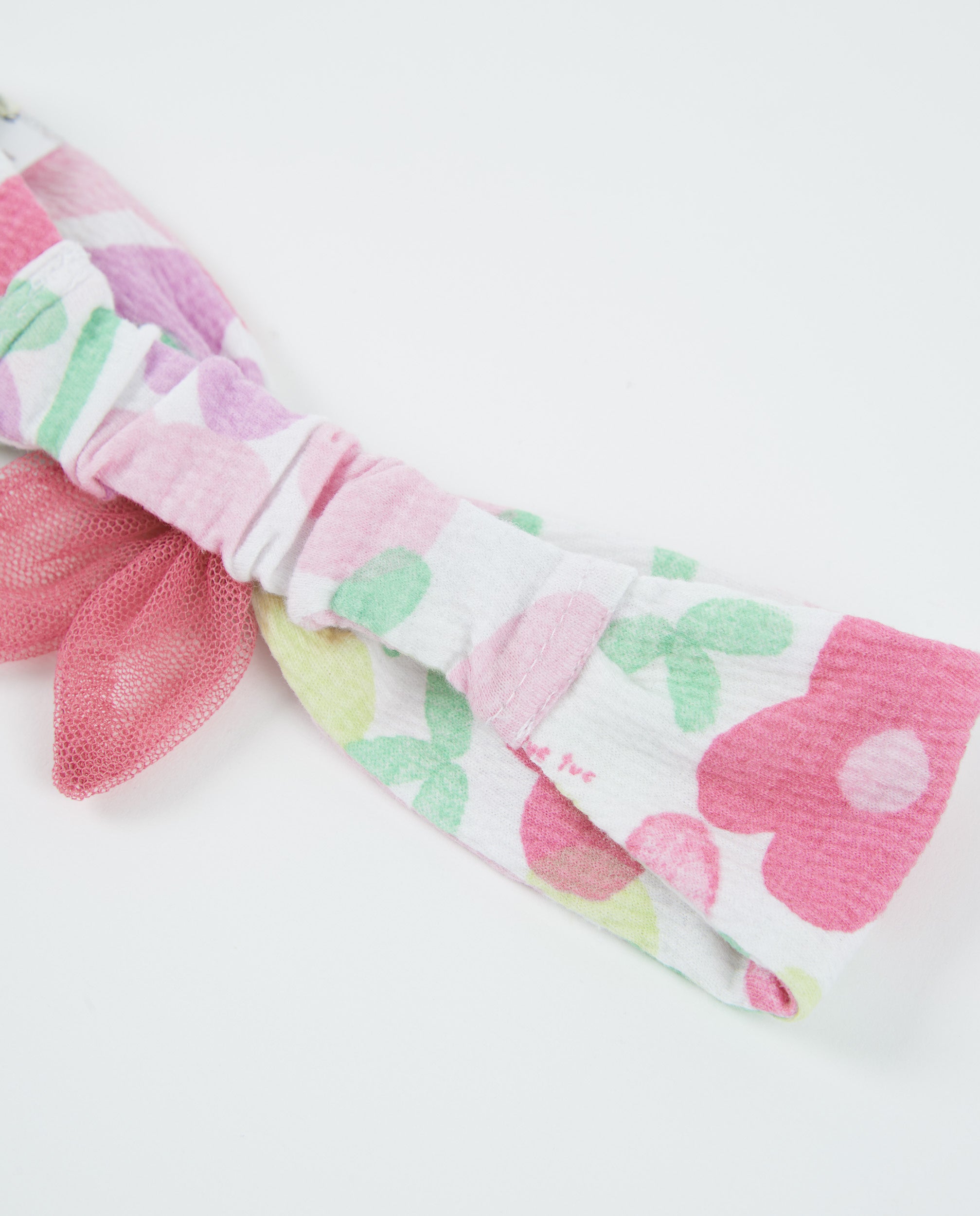 TucTuc Accessori fascia neonato bambina rosa nodo floreale