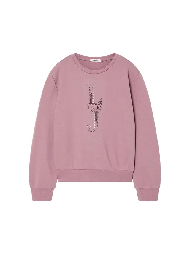 Liu Jo Felpa Girocollo Logo Garzata Elegante