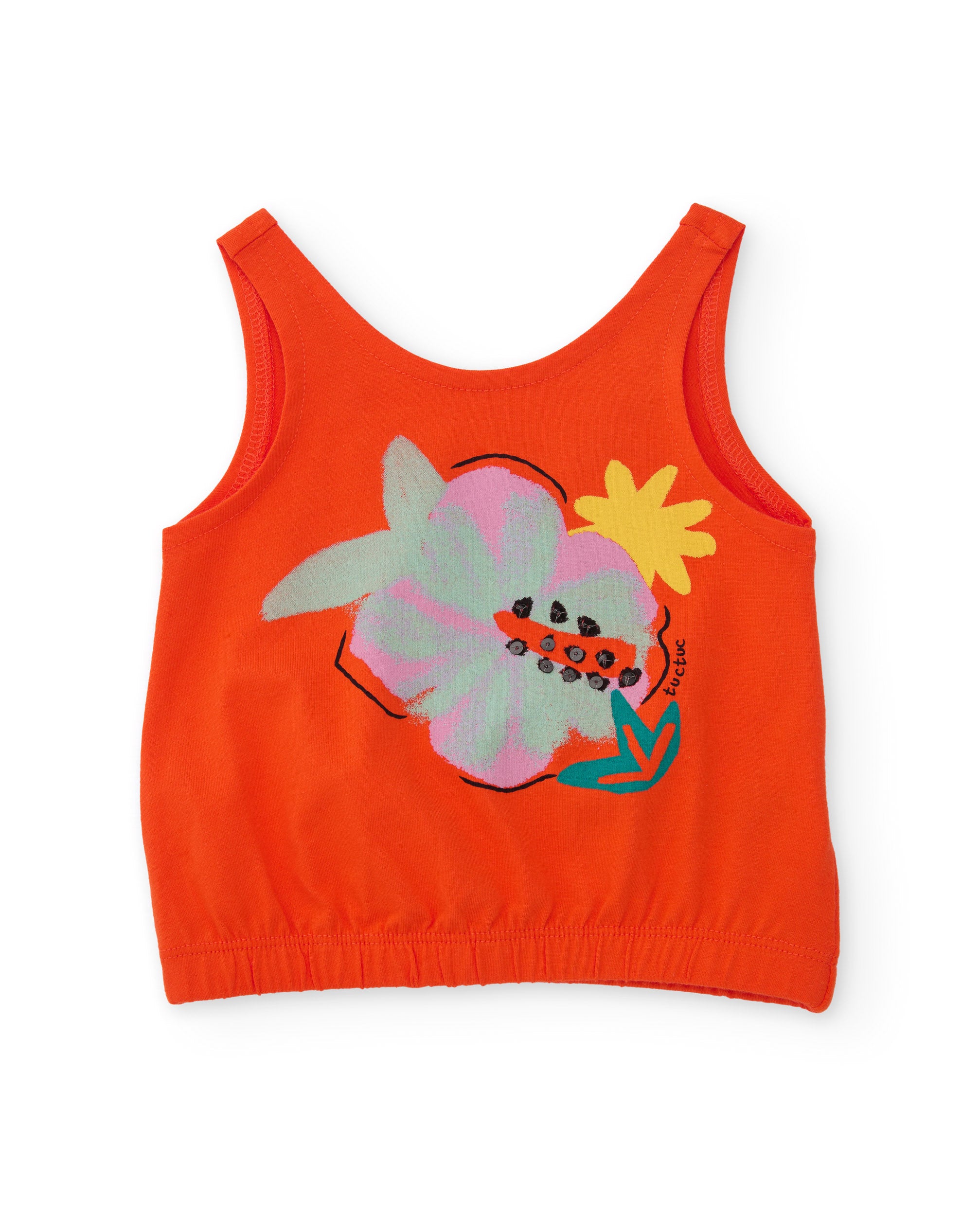 TucTuc Magliette t-shirt bambina rosso cotone floreale