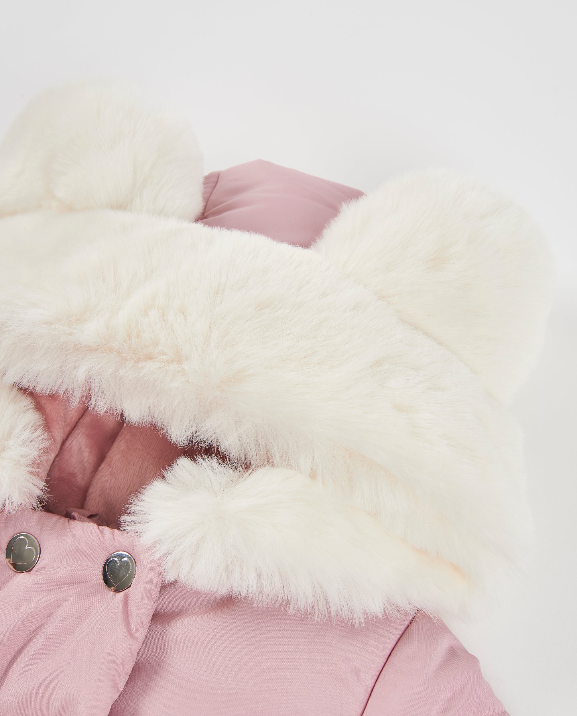 TucTuc Cappotti Piumino Bambina Rosa Stampa Cuori Cappuccio