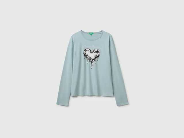 United Colors of Benetton maglietta stampa cotone bio taglia M