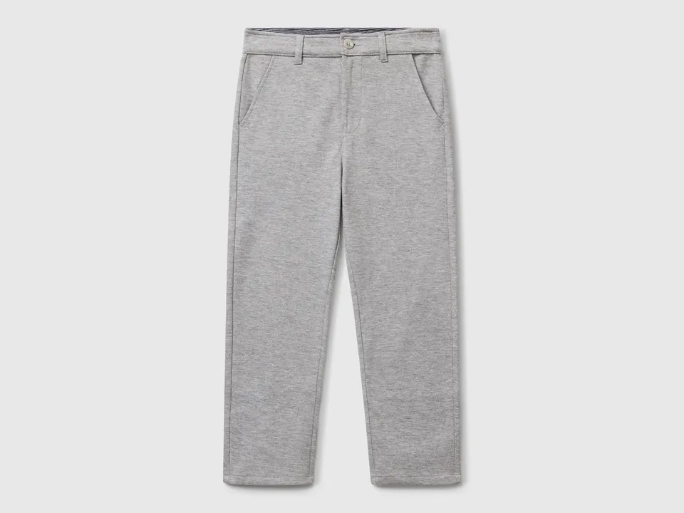 United Colors of Benetton Regular fit pantaloni jacquard cotone