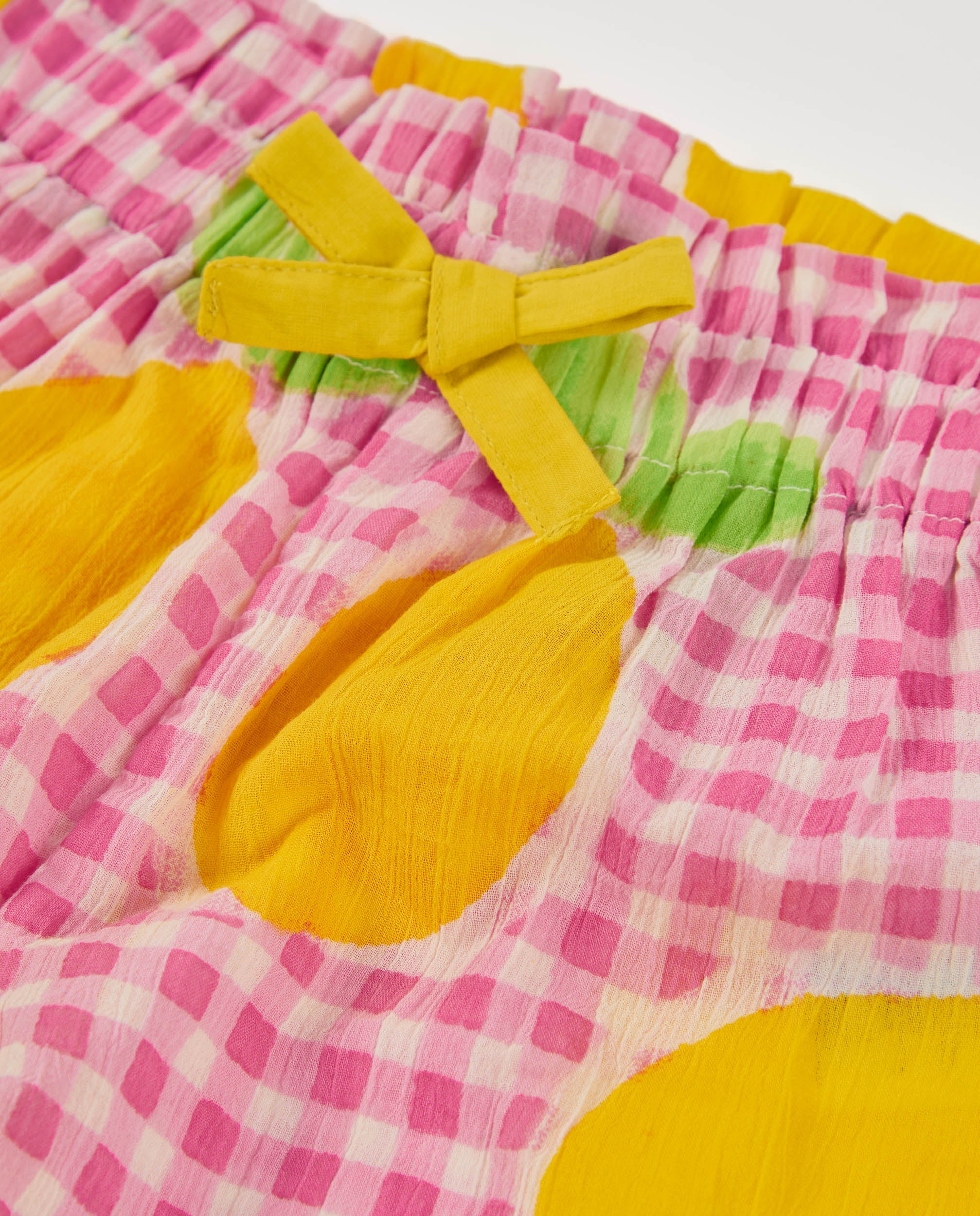 TucTuc Bermuda short limoni quadretti rosa bambina