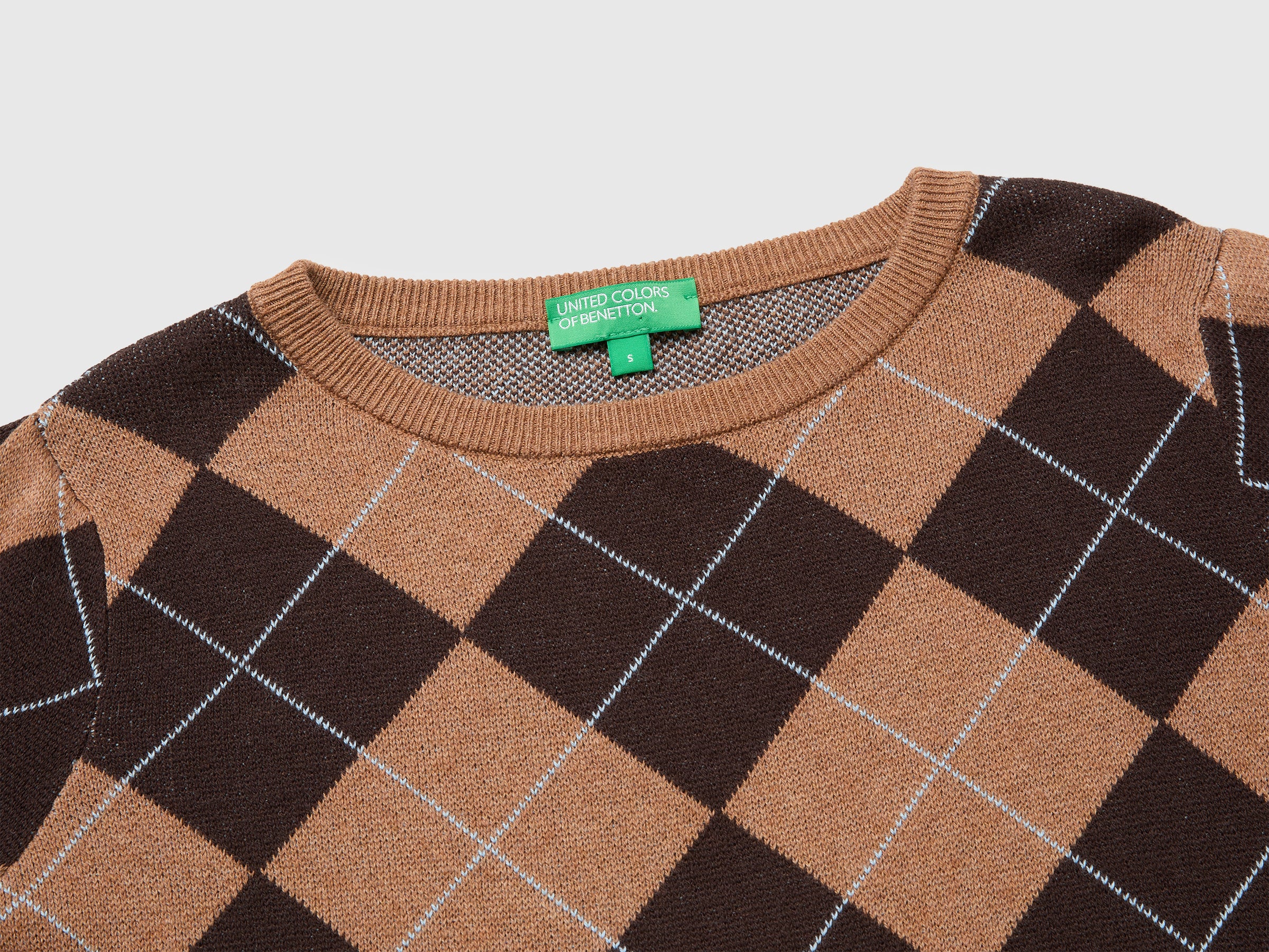 Benetton maglione rombi cotone taglia M