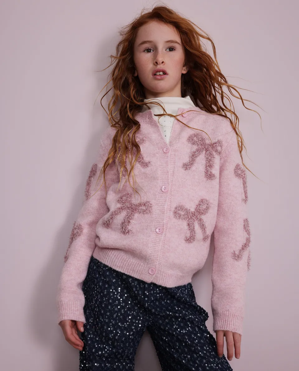 TucTuc Maglioni giacca tricot rosa fiocchi 4A-16A