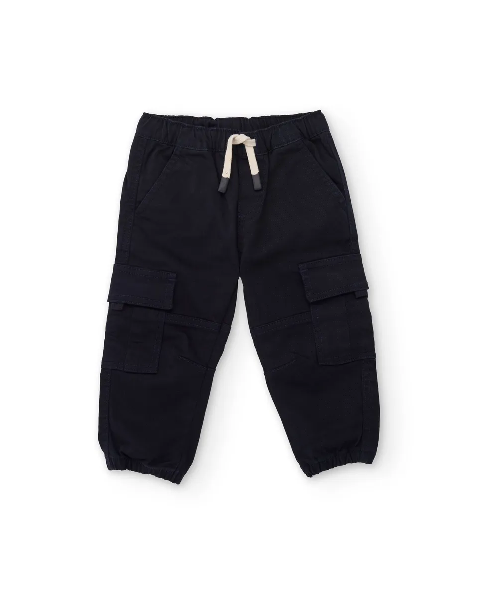 TucTuc Pantaloni Cargo Bambino Tasche Blu Navy