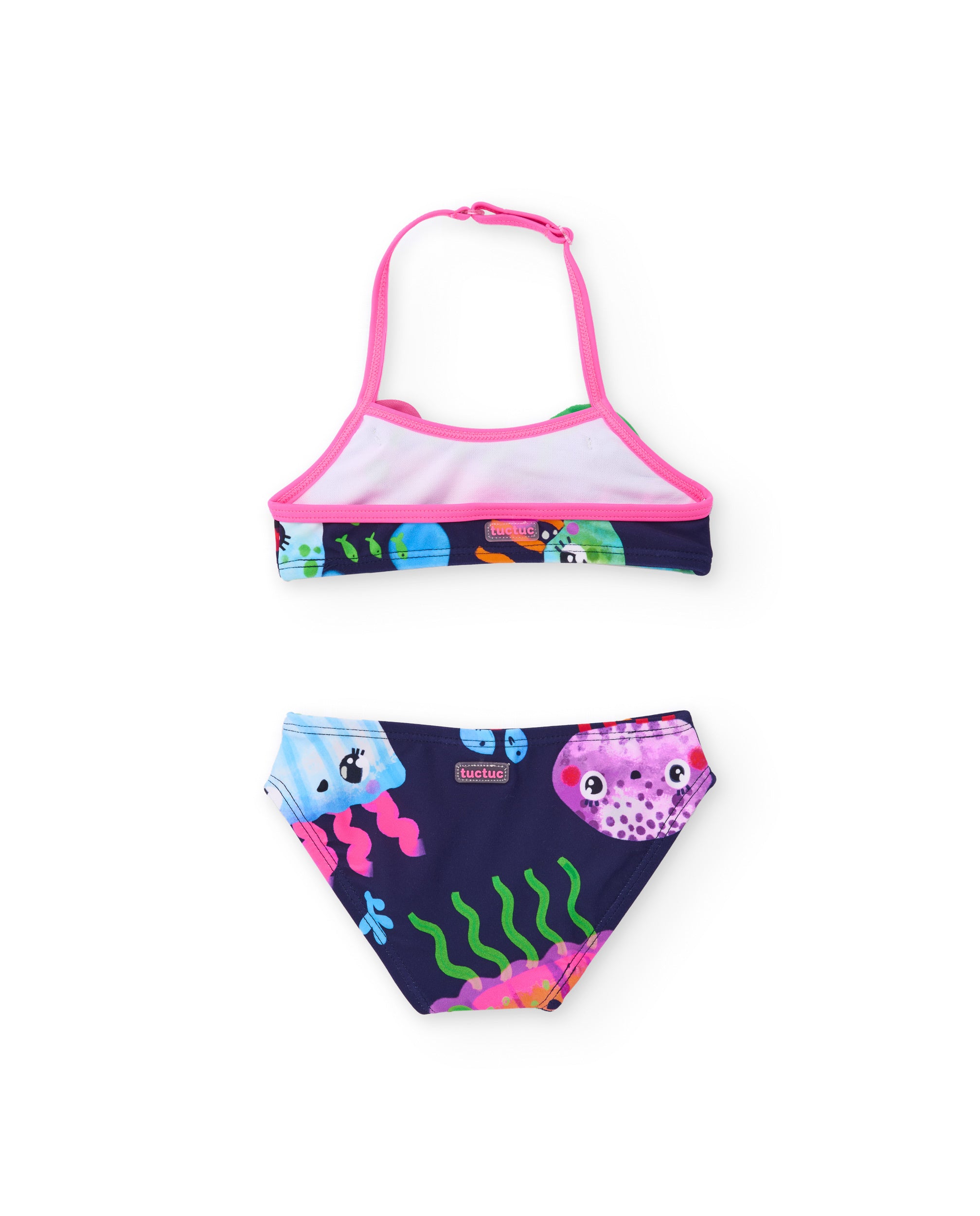 TucTuc Costumi bambina bikini navy fiori applicati