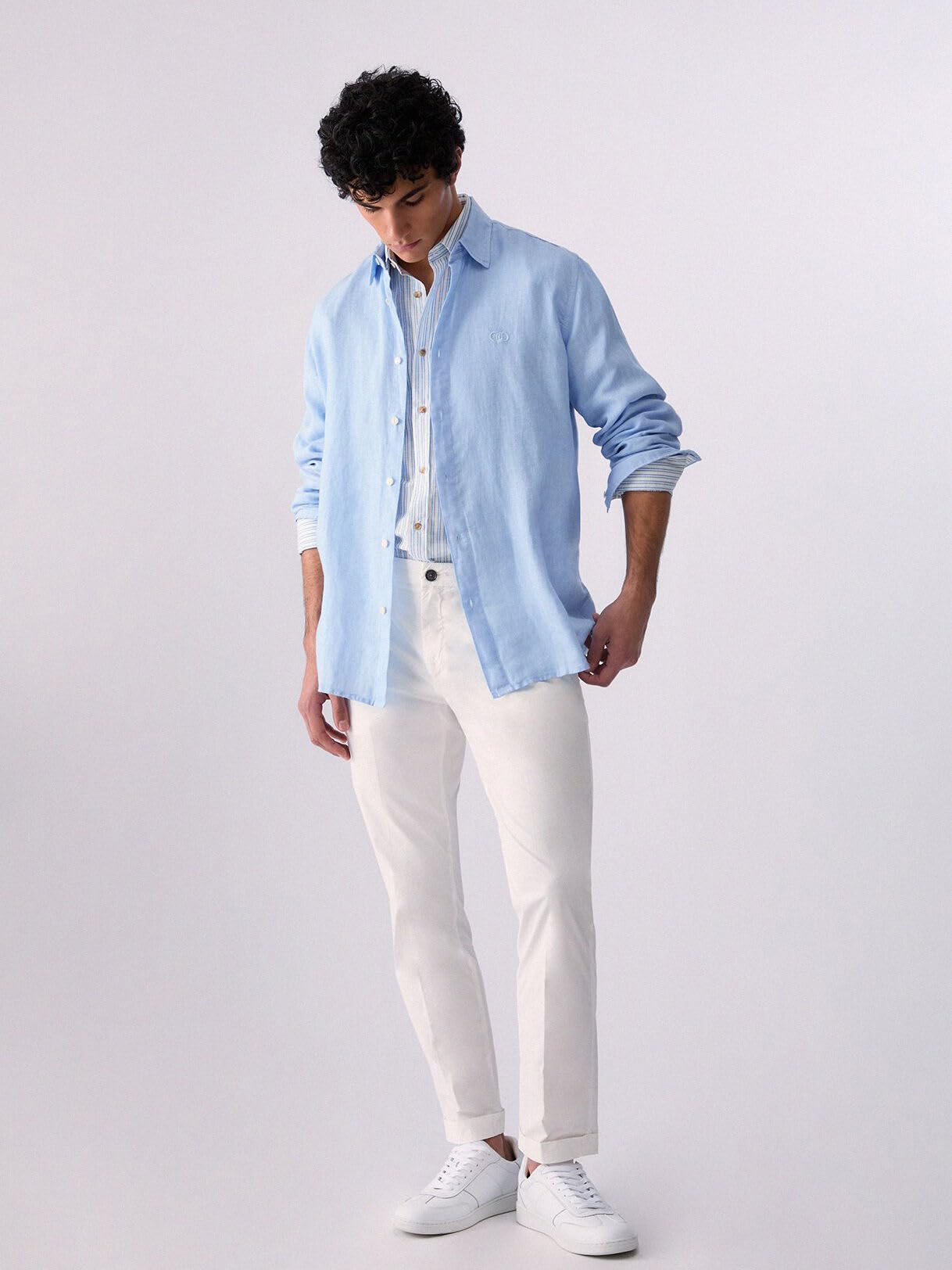 Liu Jo Camicia 100% Lino Camicia Uomo Regular Fit