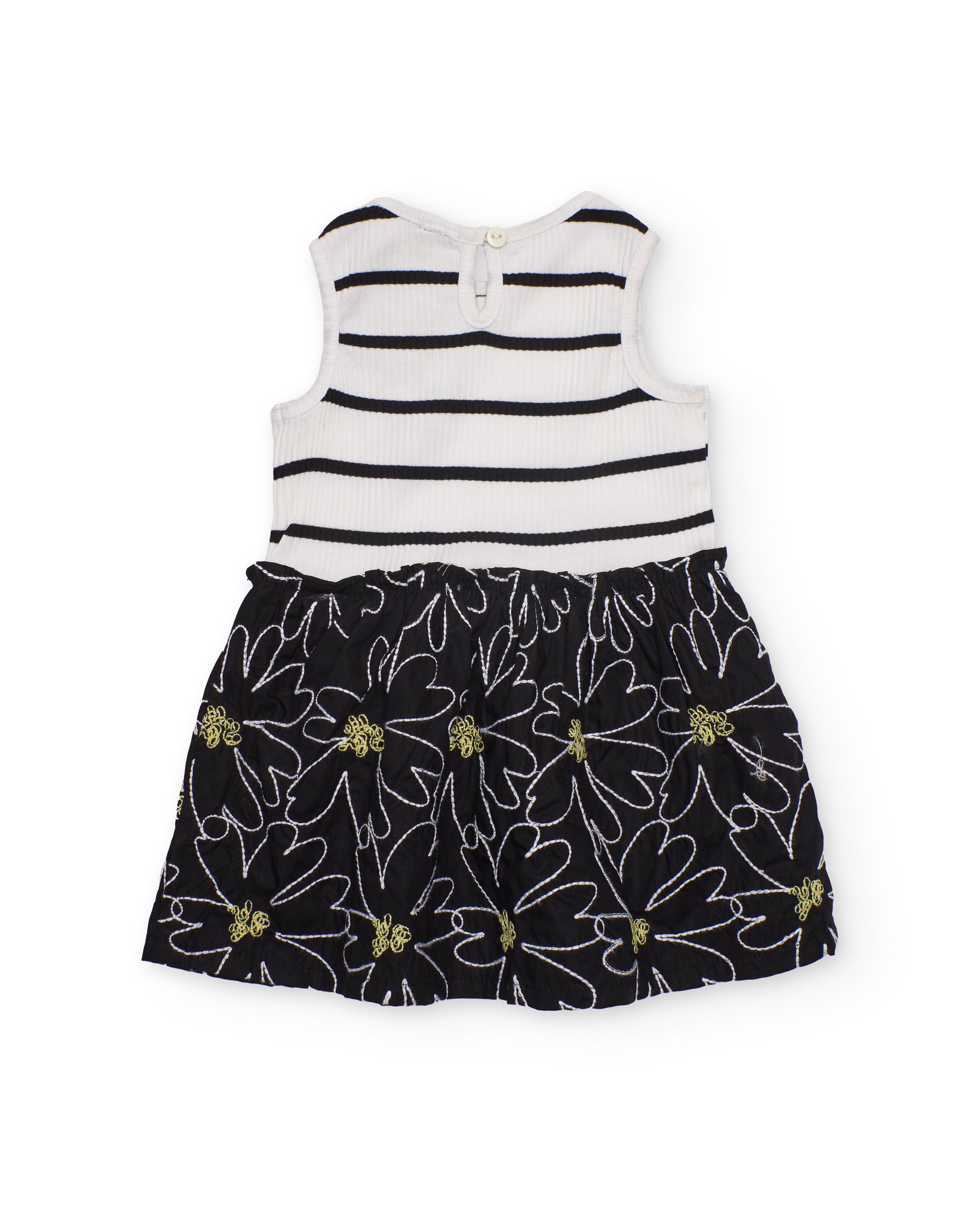 TucTuc Vestiti Vestito Bimba Nero Righe Fiore