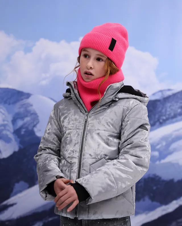 TucTuc Cappotti Piumino Bimba Argento con Cappuccio