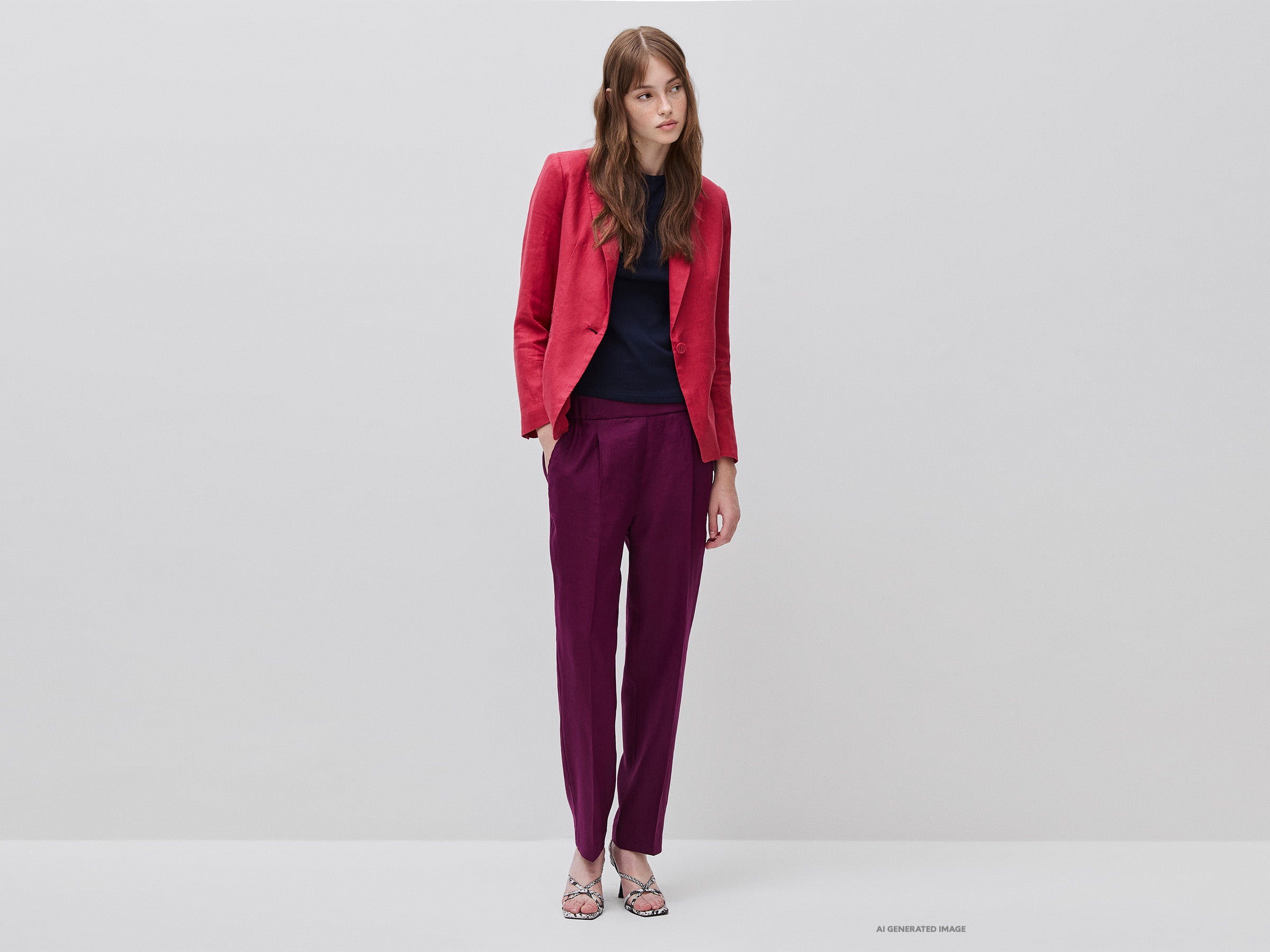 United Colors of Benetton giacca lino 44 monopetto puro lino
