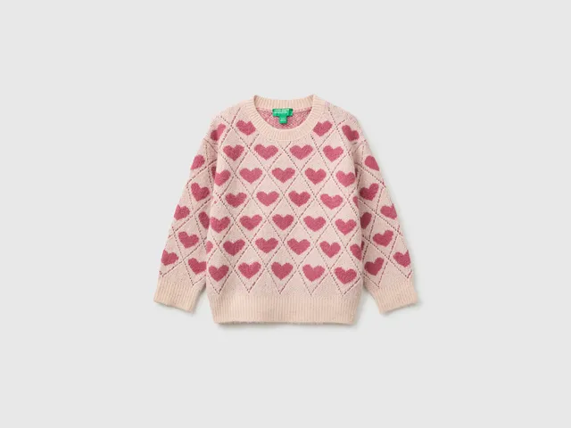 United Colors of Benetton Sweaters maglione cuori bimbo lavabile taglia 82