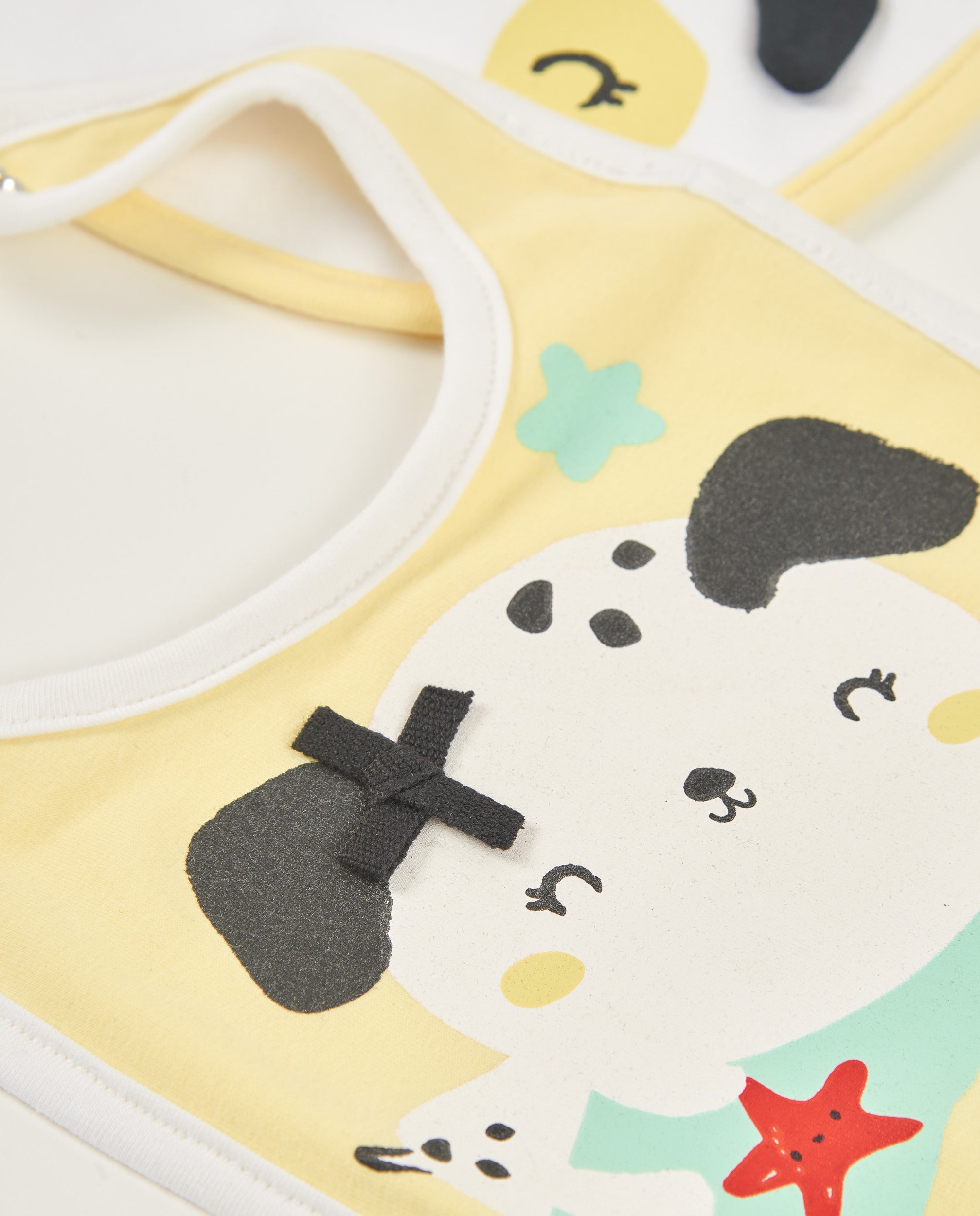 TucTuc Accessori Cagnolini Set 2 Bavaglini Neonata Giallo Cotone