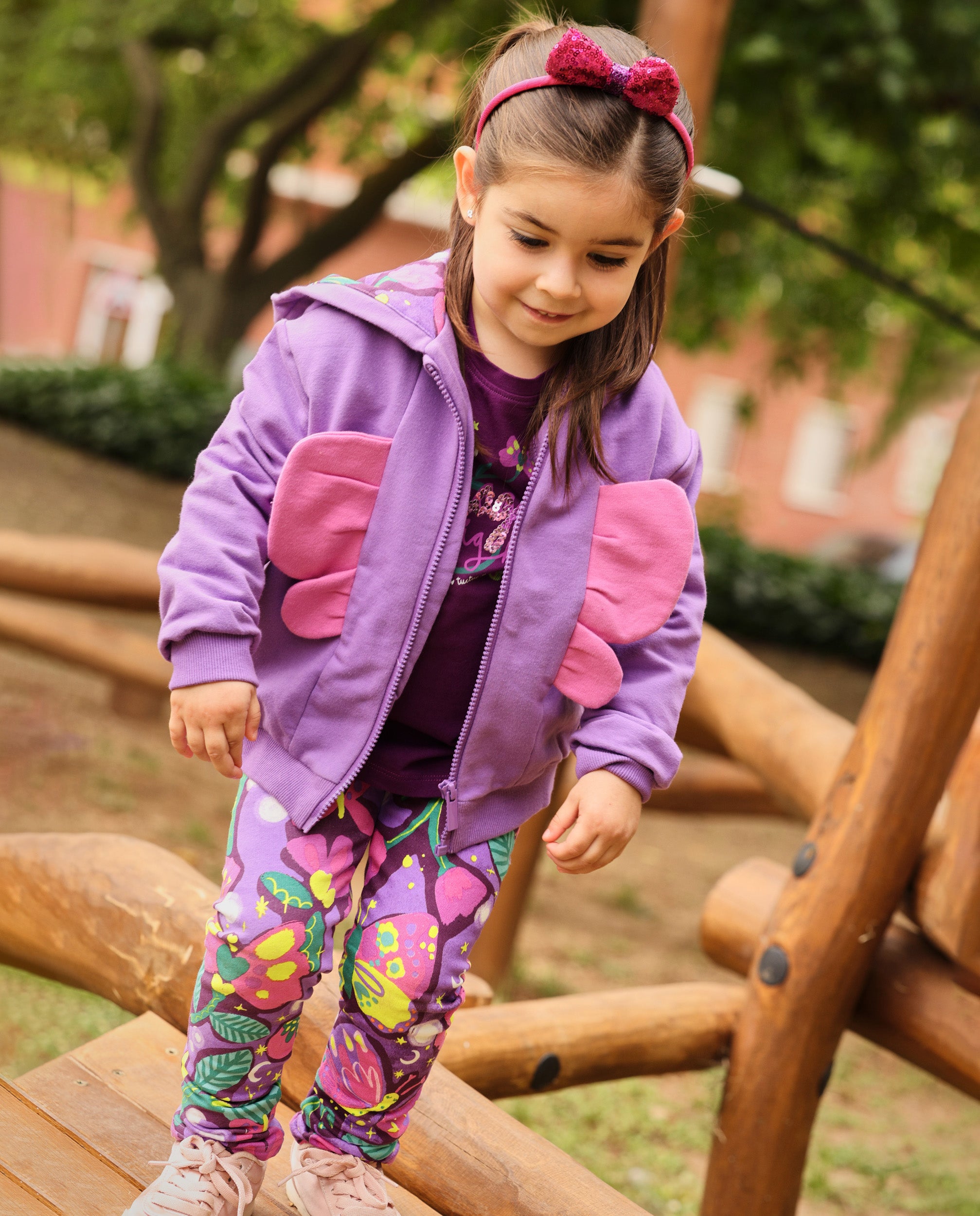 TucTuc Completi Bimba Felpa Lilla 6M-10A Cappuccio+Leggings