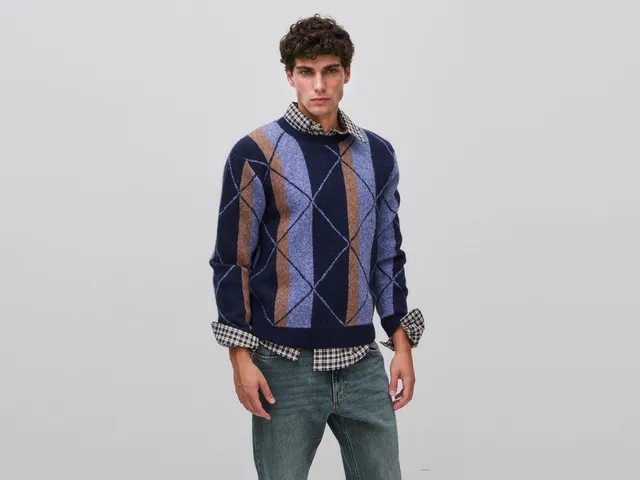United Colors of Benetton Maglione Lana Alpaca Righe Rombi