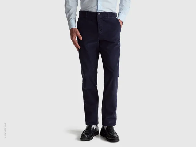 United Colors of Benetton pantaloni velluto slim fit cotone elasticizzato