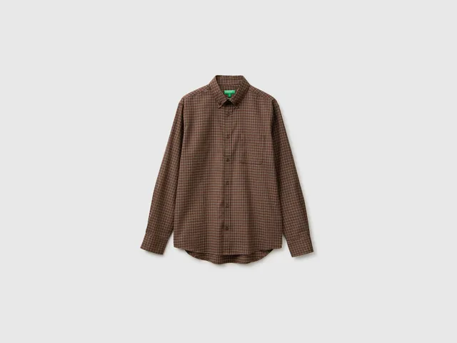 United Colors of Benetton Flannel camicia flanella cotone bio