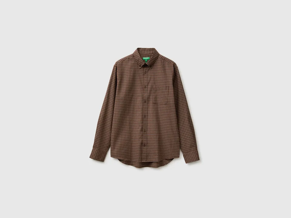 United Colors of Benetton Flannel camicia flanella cotone bio