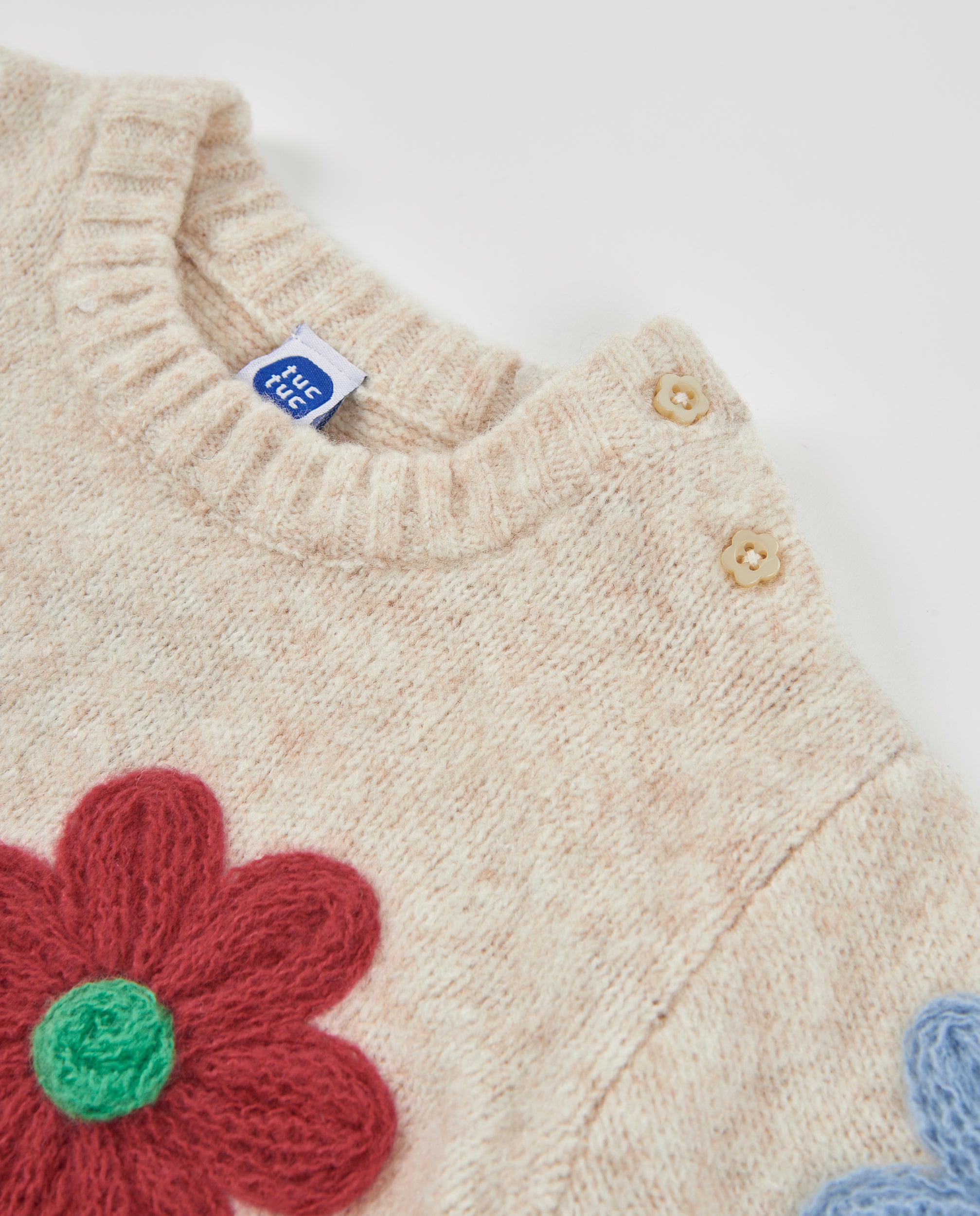 TucTuc Maglioni maglione bambina ecrù fiori ricamati