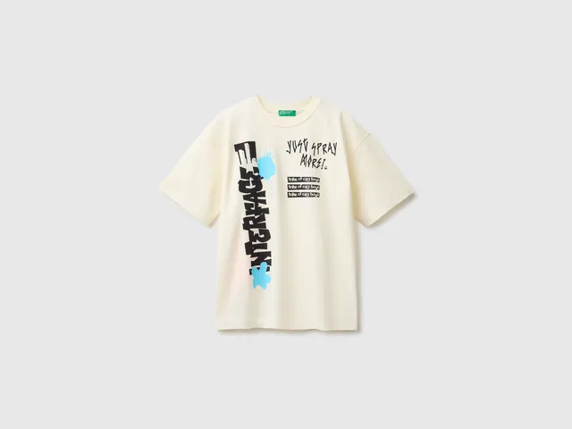 United Colors of Benetton T-Shirt Print Maglietta cotone stampa