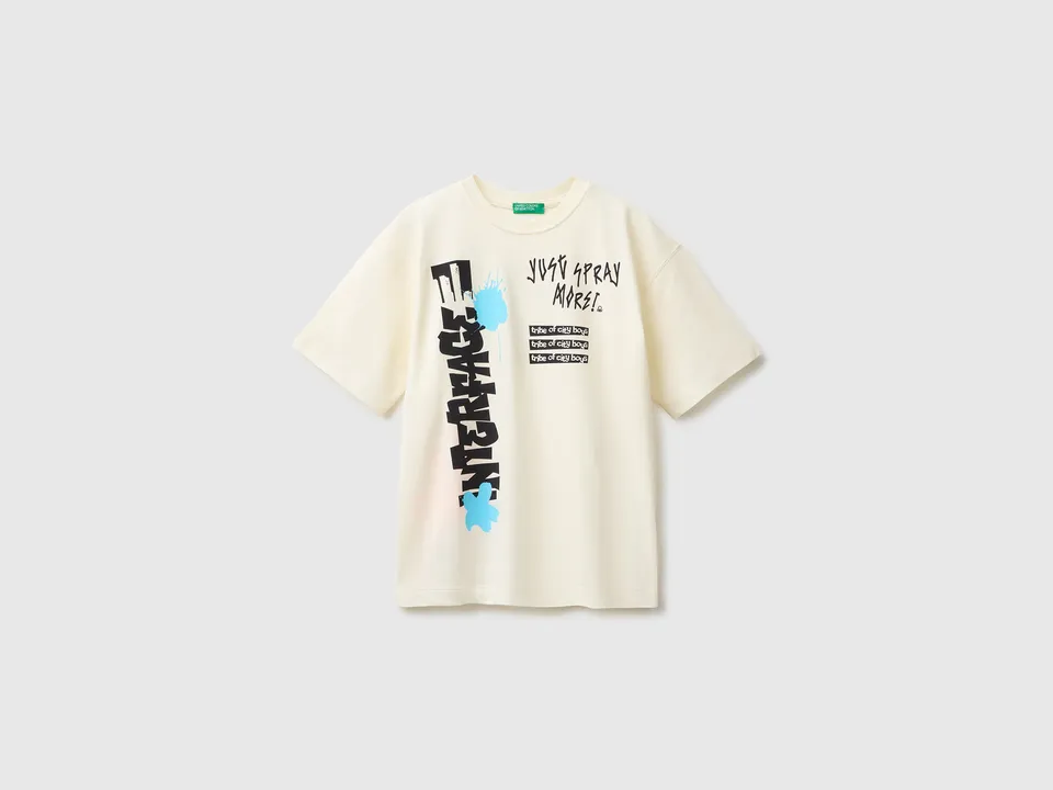 United Colors of Benetton T-Shirt Print Maglietta cotone stampa