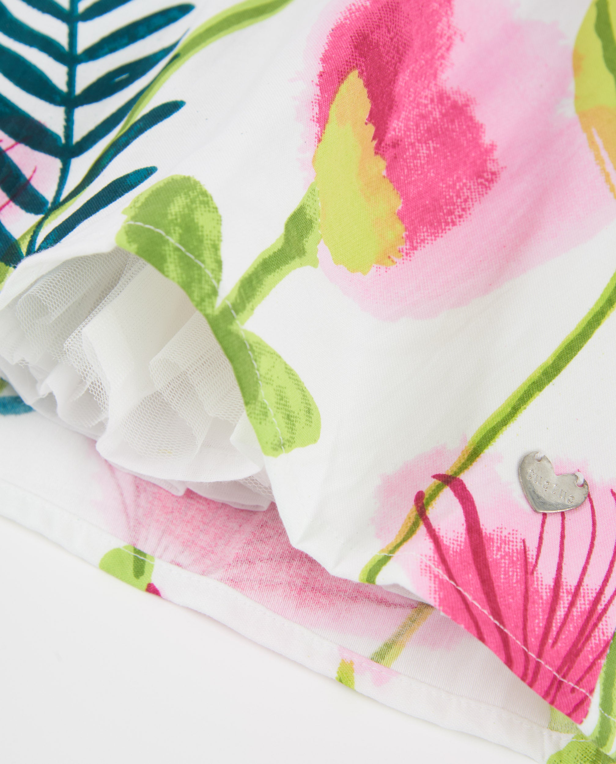 TucTuc Vestiti bambina vestito bianco fiori scollo incrociato
