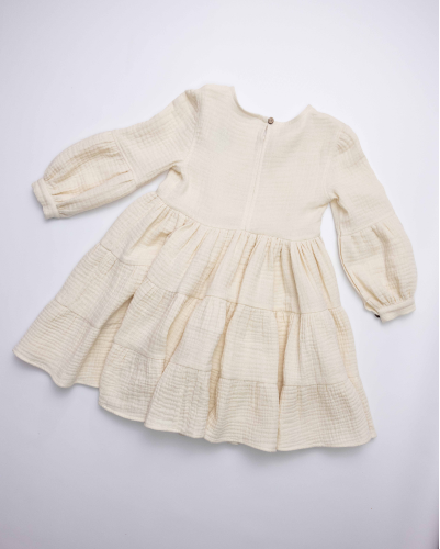 Pamboo Muslin Dress abito bambina mussola manica lunga cotone