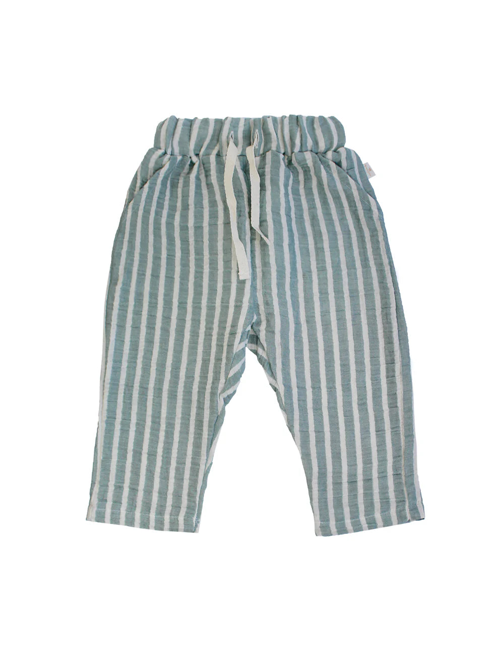 Miela Kids Pantaloni Mussola Menta Rig Bessuto Cotone 2-7 Anni