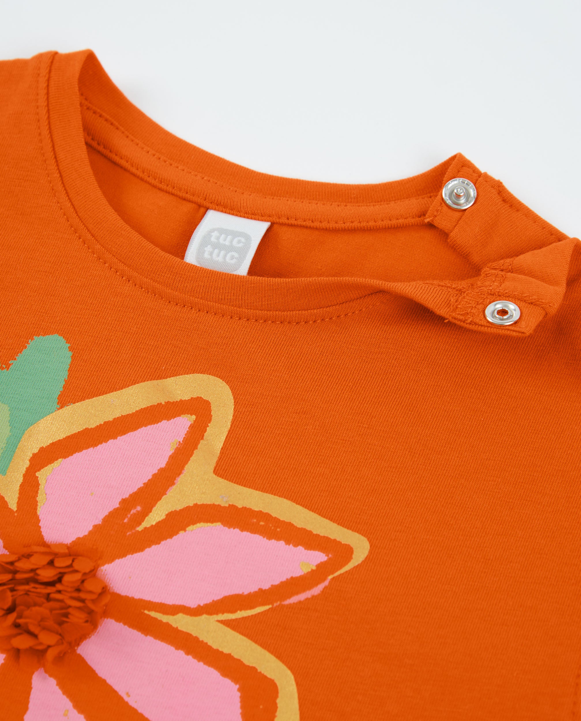 TucTuc Vestiti vestito bambina arancione stampa floreale