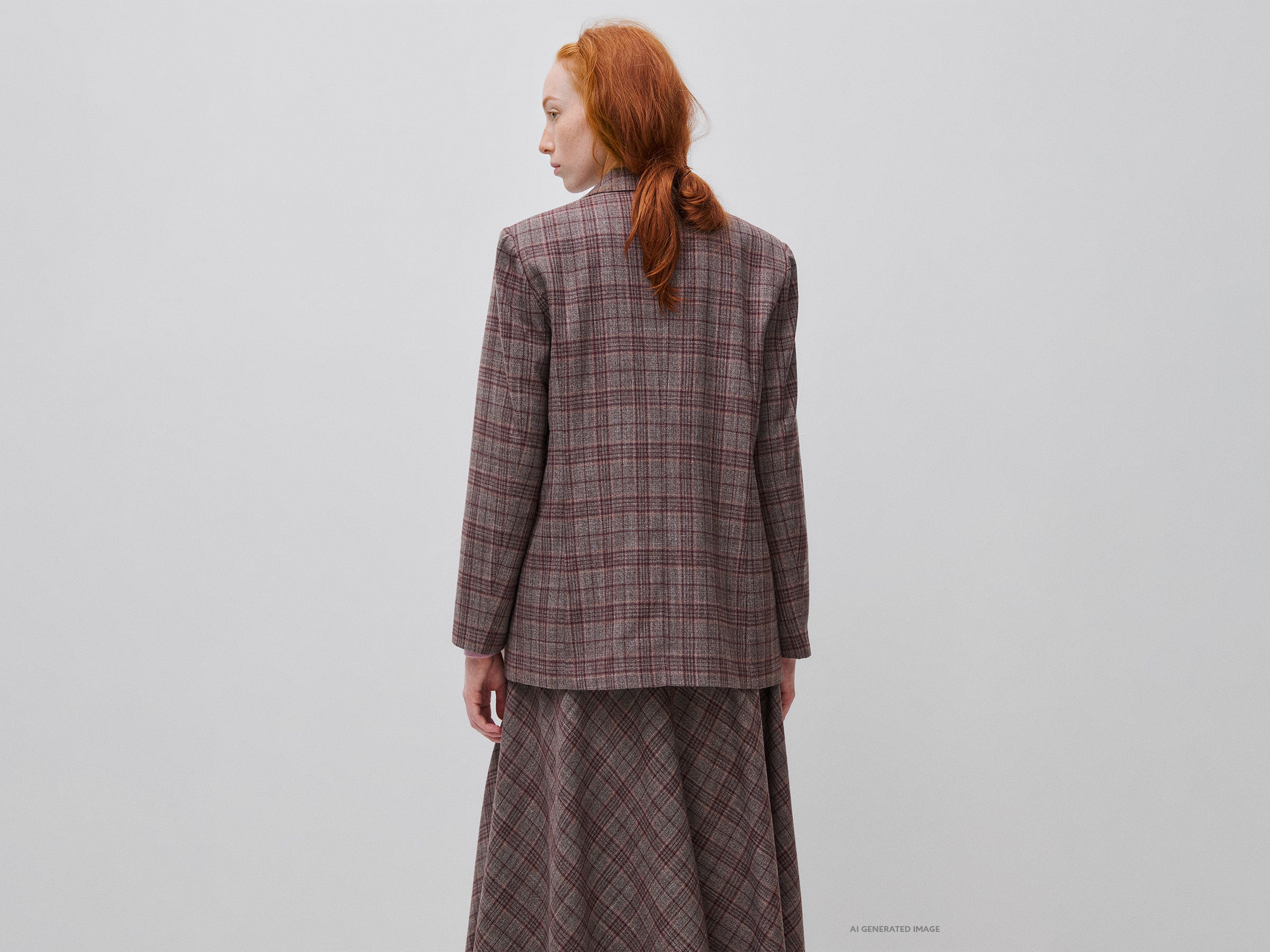 United Colors of Benetton Blazer Tartan Doppiopetto Tg 42