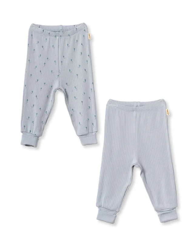Kocarcia Babycosy Set 2 pantaloni modal azzurro neonato