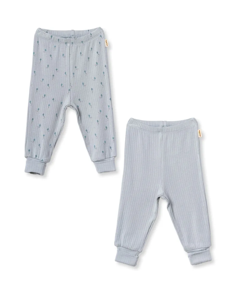 Kocarcia Babycosy Set 2 pantaloni modal azzurro neonato
