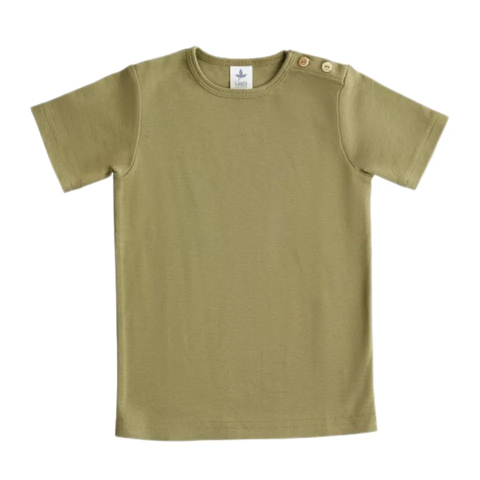 Leela Verde Olive maglietta bambino cotone organico