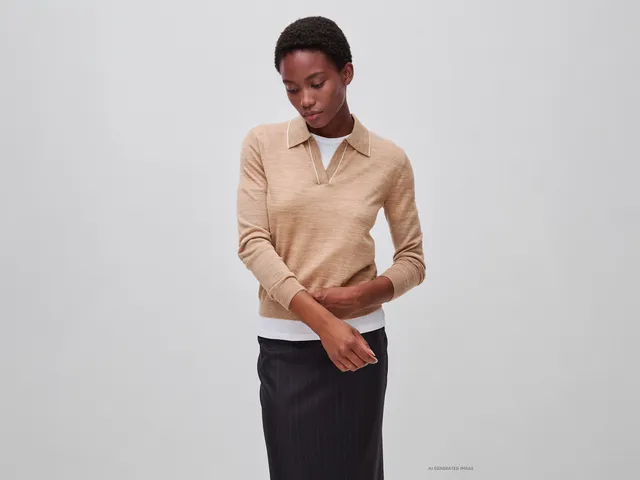 United Colors of Benetton Polo lana merino scollo V taglia M