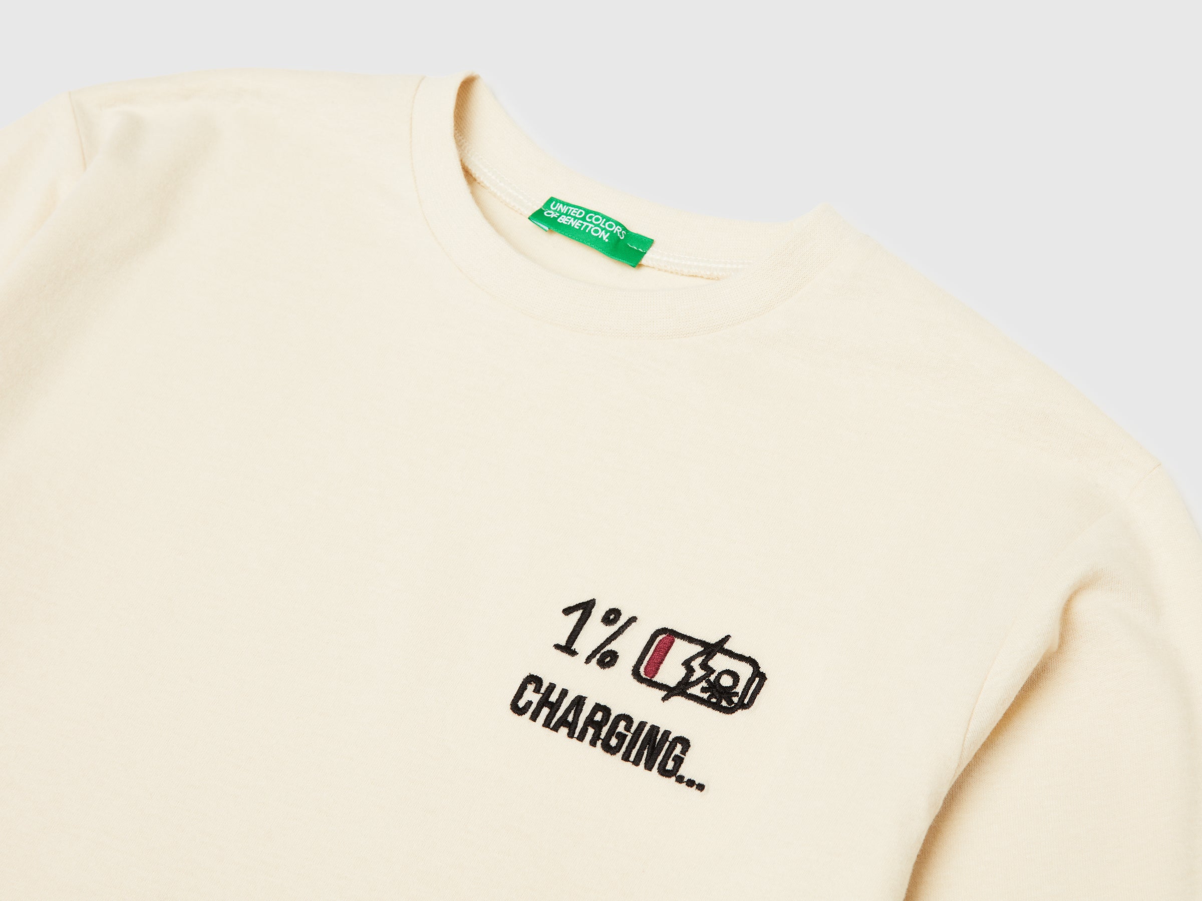 United Colors of Benetton T-shirt cotone caldo stampa maglietta manica lunga
