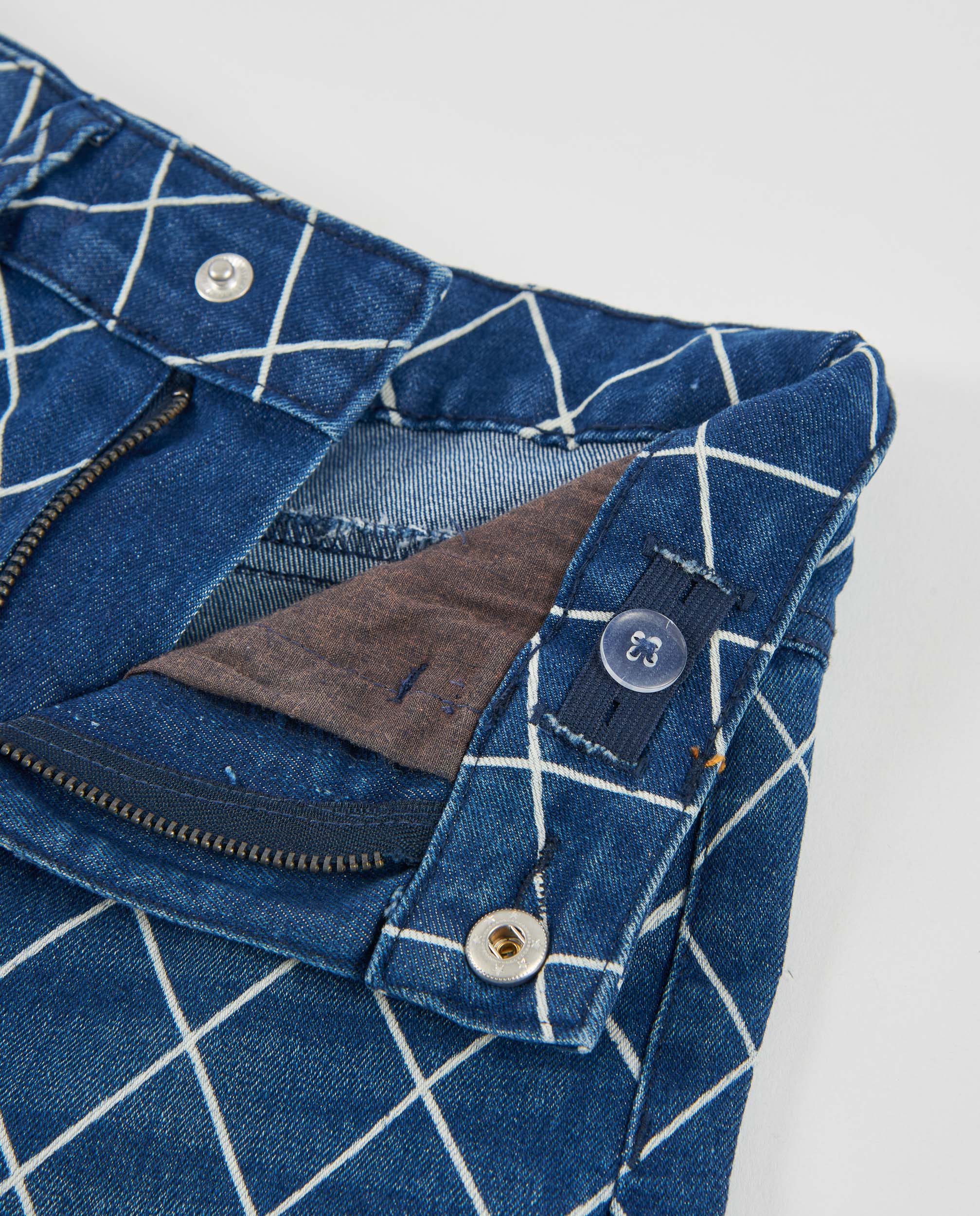 TucTuc Pantaloni Jeans Bambina stampa geometrica blu