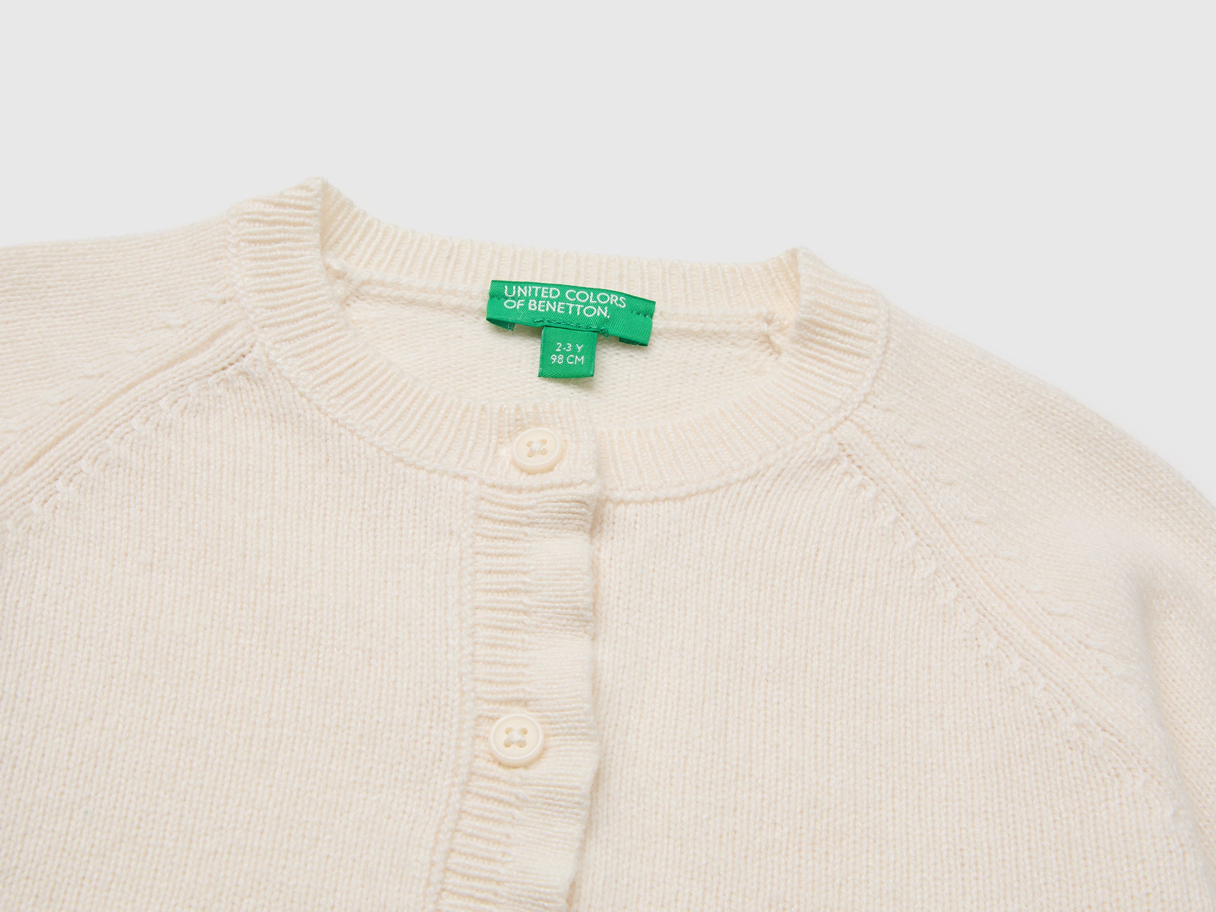 United Colors of Benetton Cardigan Bambino Lana Viscosa Bottoni